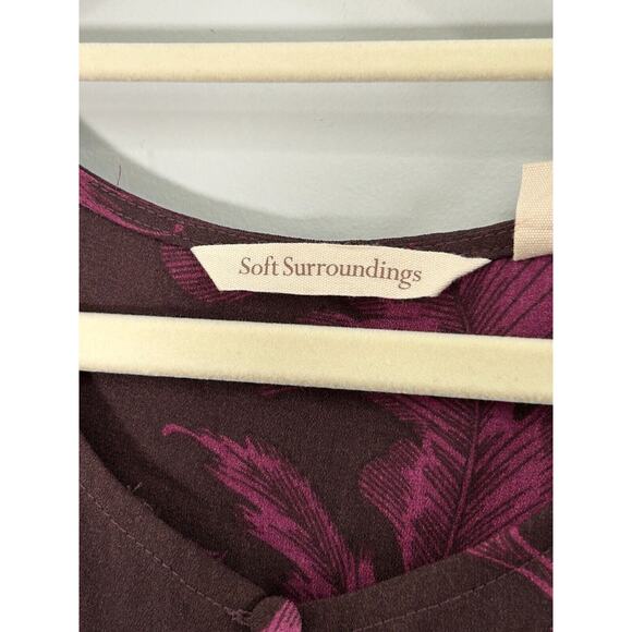 Soft Surroundings Women's Dianthe Belted Maxi Dress in Purple Botanical Size L - Picture 7 of 9